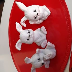 Vintage Homco Ceramic Bunny Rabbit Figurines Set of 3 🐇🐰🐇